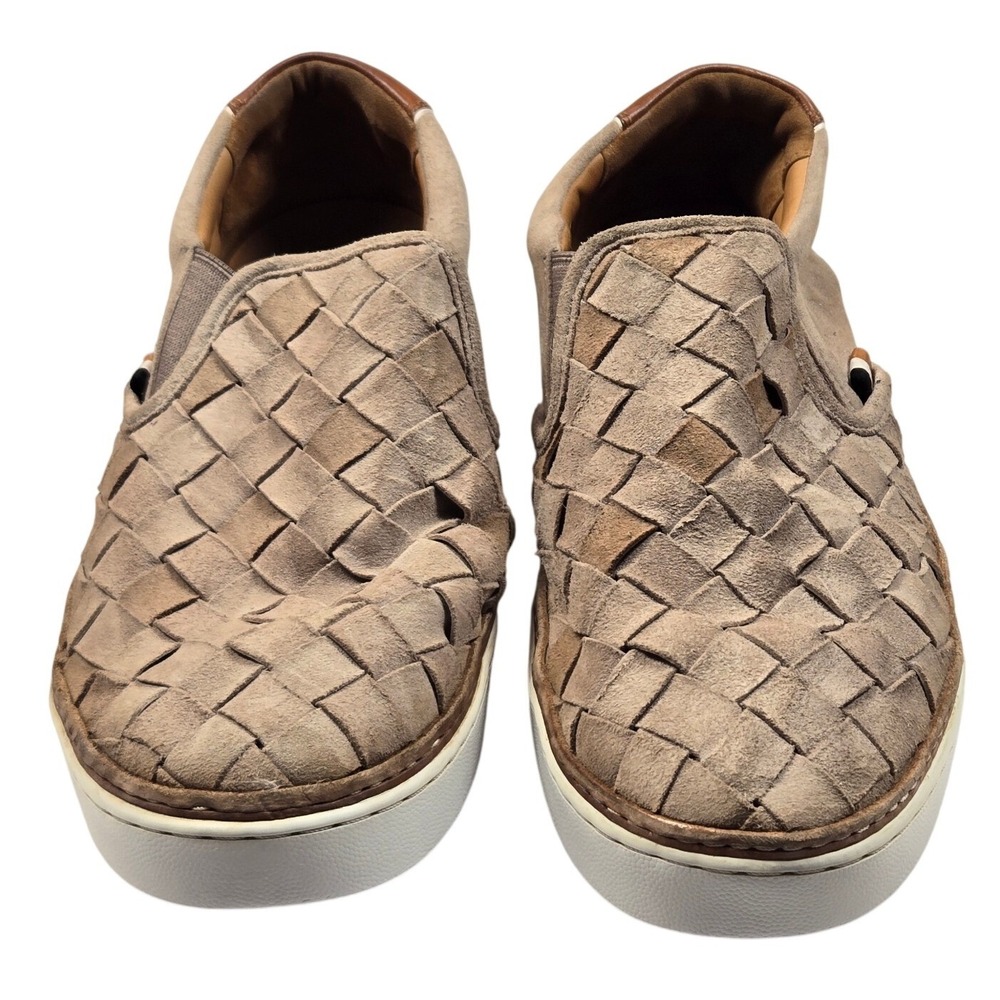 Allen Edmonds Alpha Sneaker Mens 10 D Grey Woven Suede Slip On 4647 - Picture 3 of 14
